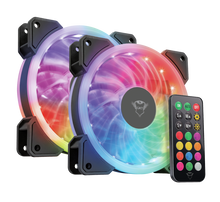 Load image into Gallery viewer, Trust Case GXT 770 RGB Illuminated PC Fan 2-pack.
