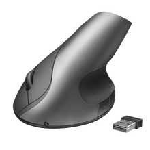 Load image into Gallery viewer, Trust Mouse Optical Wireless Ergonomic VARO, USB, 2.4GHz, 1000 dpi, 5-button, black.
