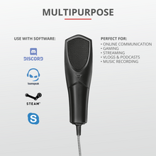 Load image into Gallery viewer, Trust Microphone GXT 232 Mantis with tripod for Streaming,1.5m USB cable

