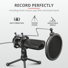 Load image into Gallery viewer, Trust Microphone GXT 232 Mantis with tripod for Streaming,1.5m USB cable
