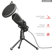 Load image into Gallery viewer, Trust Microphone GXT 232 Mantis with tripod for Streaming,1.5m USB cable
